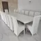 Masă cu 16 scaune elegante, culoare All White