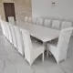 Masă cu 16 scaune elegante, culoare All White