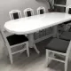 Masă bucătărie cu 8 scaune Vintage alb lucios