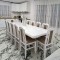 Set masă cu 12 scaune vintage, culoare Alb+Maro