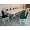 Set masă cu 12 scaune vintage, culoare Alb+Verde