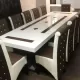 Masă cu 12 scaune maro-alb Zara