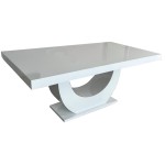 Masă bucătărie alb lucios din MDF de 180 cm Masă bucătărie alb lucios din MDF de 180 cm
