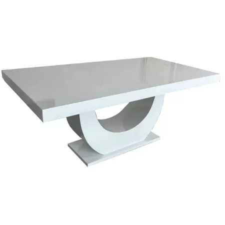 Masă bucătărie alb lucios din MDF de 180 cm