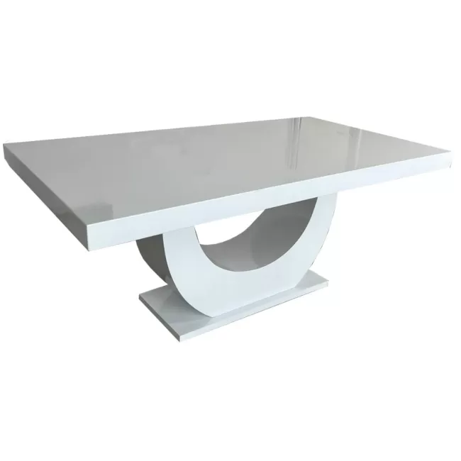 Masă bucătărie alb lucios din MDF de 180 cm