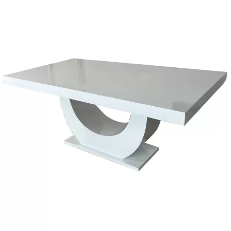 Masă bucătărie alb lucios din MDF de 180 cm