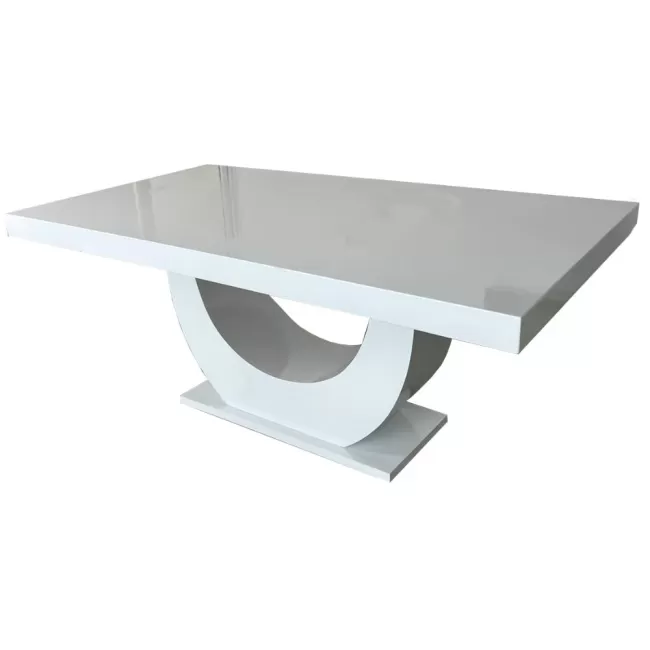 Masă bucătărie alb lucios din MDF de 180 cm