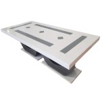 Masă fixă alb cu gri din MDF 280 cm Masă fixă alb cu gri din MDF 280 cm