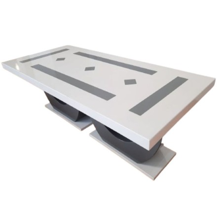 Masă fixă alb cu gri din MDF 250 cm Masă fixă alb cu gri din MDF 250 cm