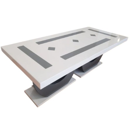Masă fixă alb cu gri din MDF 220 cm Masă fixă alb cu gri din MDF 220 cm