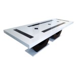 Masă fixă alb cu negru din MDF 280 cm Masă fixă alb cu negru din MDF 280 cm