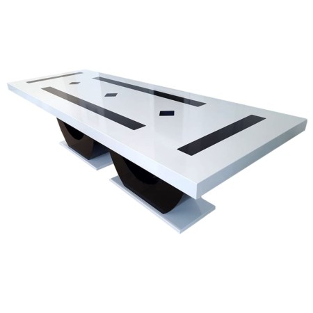 Masă fixă alb cu negru din MDF 280 cm Masă fixă alb cu negru din MDF 280 cm