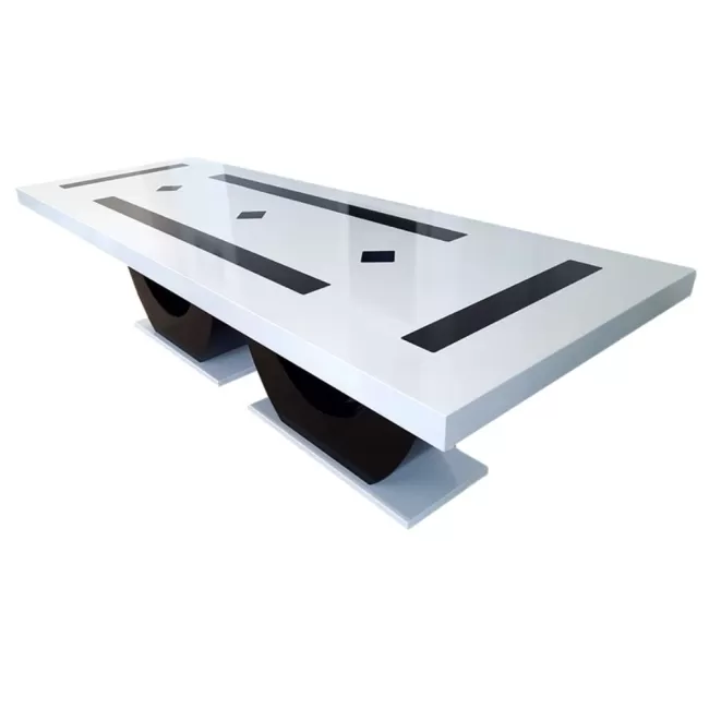 Masă fixă alb cu negru din MDF 280 cm