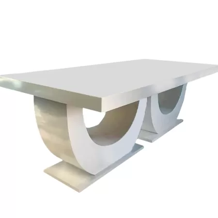 Masă fixă alb lucios din MDF 280 cm