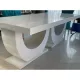 Masă fixă alb lucios din MDF 220 cm