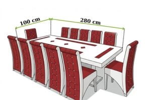 Dimensiune masă pentru 8, 10 sau 12 scaune