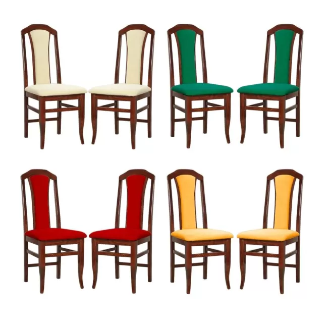 Scaune din lemn culoare cireș, tapițerie diverse culori