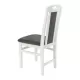 Scaune din lemn alb lucios, tapițerie gri