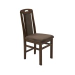 Scaune din lemn culoare nuc închis, tapițerie maro Scaune din lemn culoare nuc închis, tapițerie maro