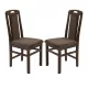Scaune din lemn culoare nuc închis, tapițerie maro