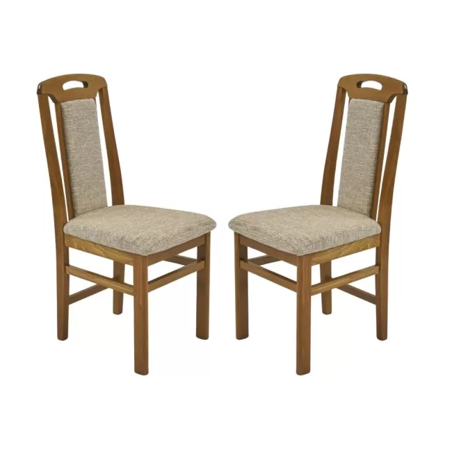 Scaune din lemn culoare stejar, tapițerie stofă