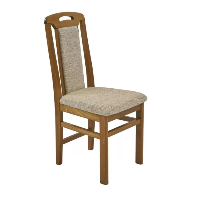 Scaune din lemn culoare stejar, tapițerie stofă