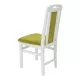 Scaune din lemn alb lucios, tapițerie verde