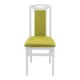 Scaune din lemn alb lucios, tapițerie verde