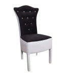 Scaune Royal catifea alb cu negru Scaune Royal catifea alb cu negru