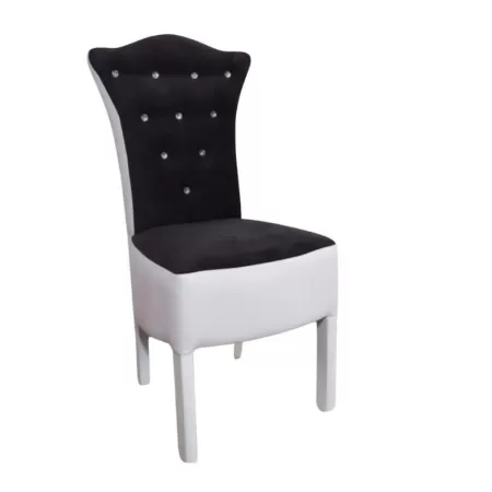 Scaune Royal catifea alb cu negru