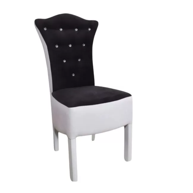 Scaune Royal catifea alb cu negru