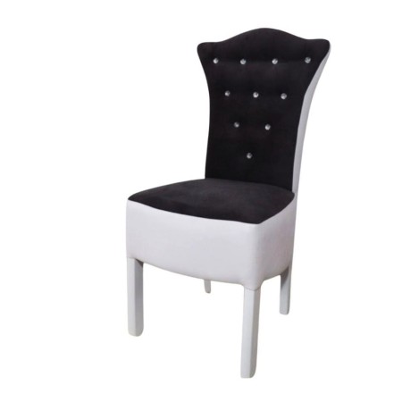Scaune Royal catifea alb cu negru Scaune Royal catifea alb cu negru