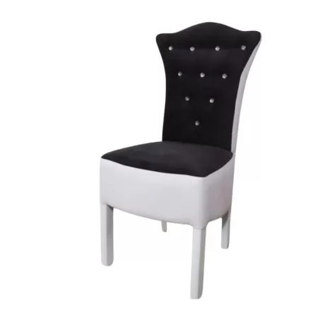 Scaune Royal catifea alb cu negru