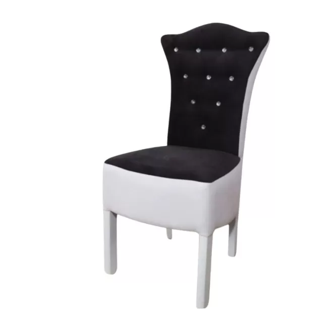 Scaune Royal catifea alb cu negru