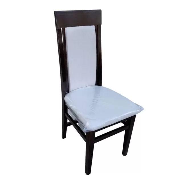 Scaune Vera lemn wenghe, catifea bej