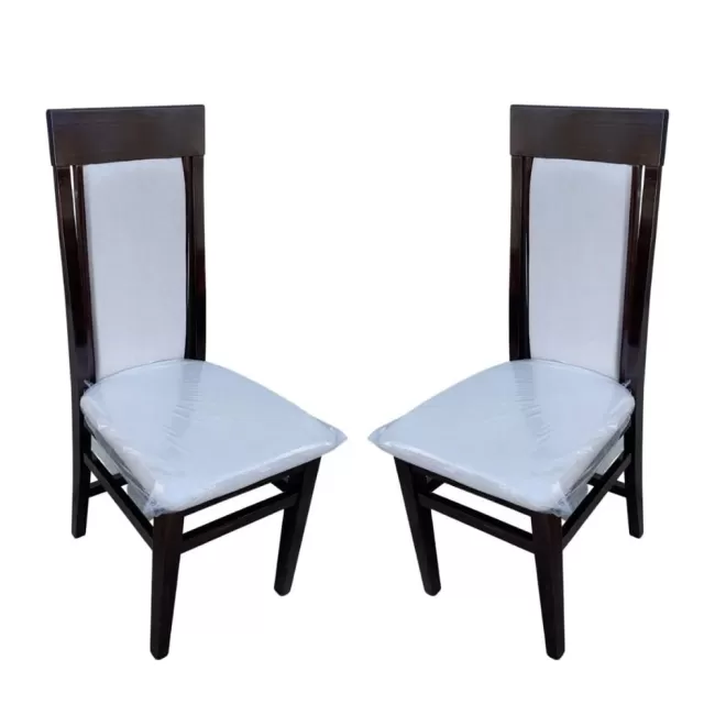 Scaune Vera lemn wenghe, catifea bej