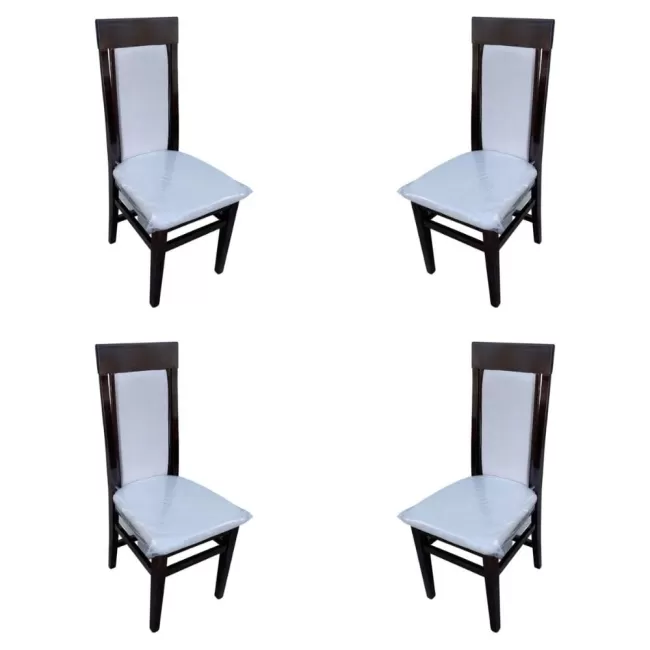 Scaune Vera lemn wenghe, catifea bej