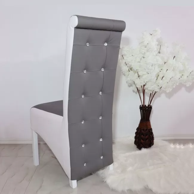 Scaune tapițate Zara din piele eco gri