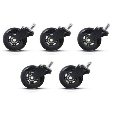 Set 5 roti din silicon negru pentru scaune de birou Set 5 roti din silicon negru pentru scaune de birou