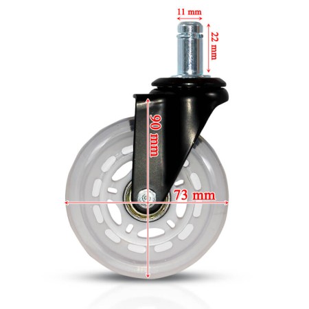 Roti din silicon transparent pentru scaune de birou Roti din silicon transparent pentru scaune de birou