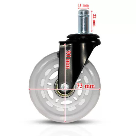 Roti din silicon transparent pentru scaune de birou