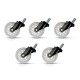 Set 5 roți din silicon alb pentru scaune de birou