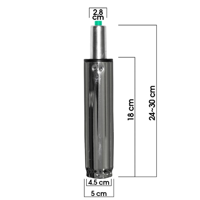 Piston cromat pentru scaune de birou rezistent până la 150 Kg Piston cromat pentru scaune de birou rezistent până la 150 Kg