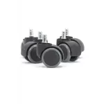 Set role, roți gumate pentru scaune de birou pe Gri