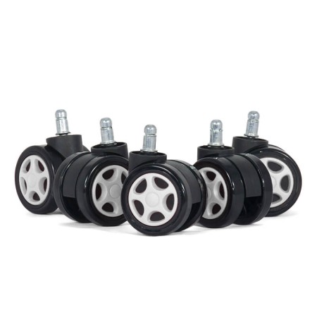 Set 5 roți gumate pentru scaune gaming-Alb Set 5 roți gumate pentru scaune gaming-Alb