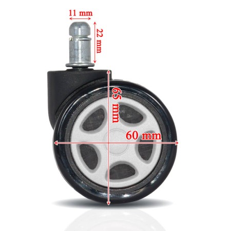 Set 5 roți gumate pentru scaune gaming-Alb Set 5 roți gumate pentru scaune gaming-Alb