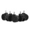 Set 5 roți gumate pentru scaune gaming Negru
