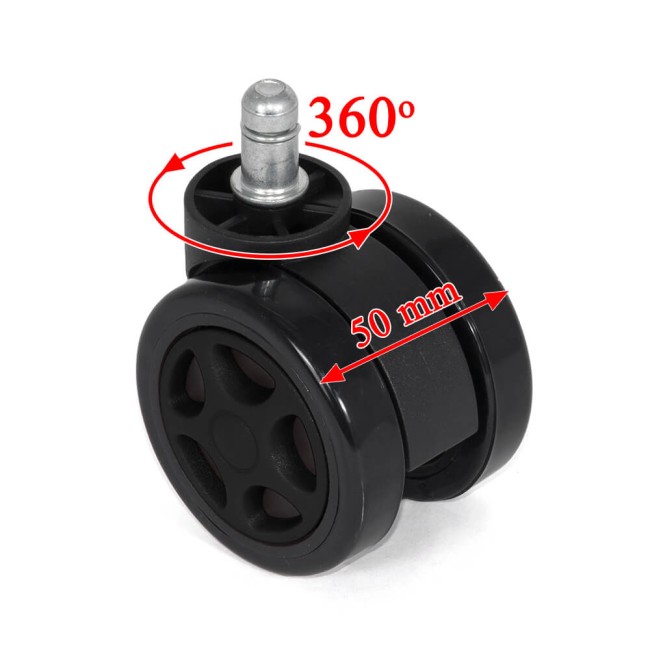 Set 5 roti gumate pentru scaune gaming-Negru Set 5 roti gumate pentru scaune gaming-Negru