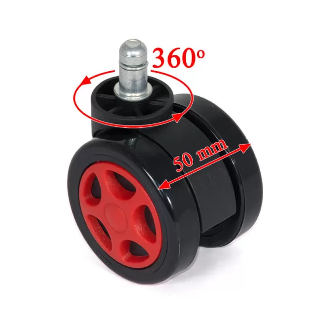 	Set 5 roti gumate pentru scaune gaming-Rosu