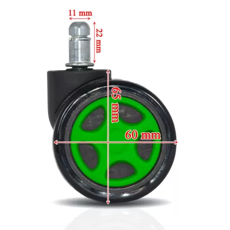 Set 5 roți gumate pentru scaune gaming Verde